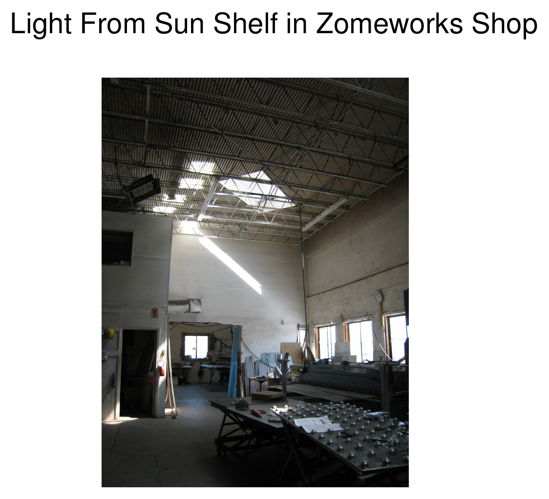 Interior photograph of the Zomeworks shop lit by daylight from the Sun Shelf